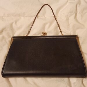 Vintage Brown Ande Kisslock Clutch